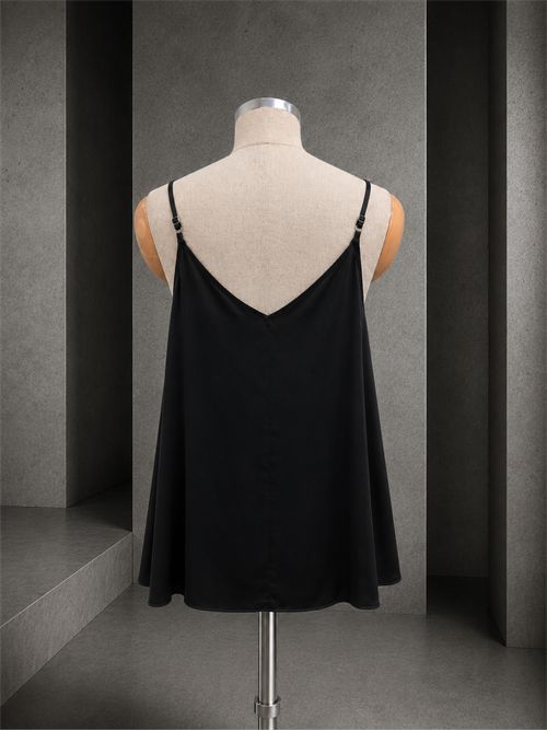 top spallino raso di viscosa ANGELA DAVIS | SP9AR18NERO